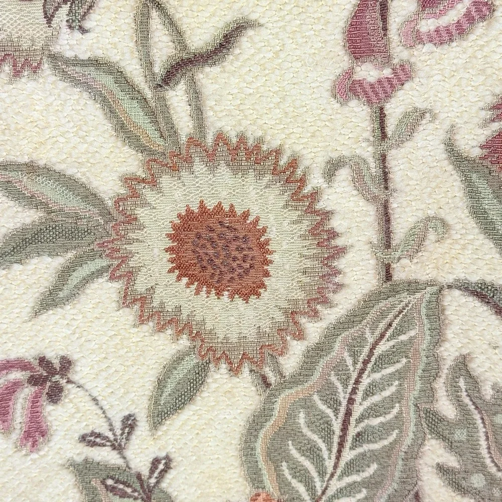 70's Vintage Crewel Wool Floral Wall Hanging Embroidered Tapestry Cottage Decor